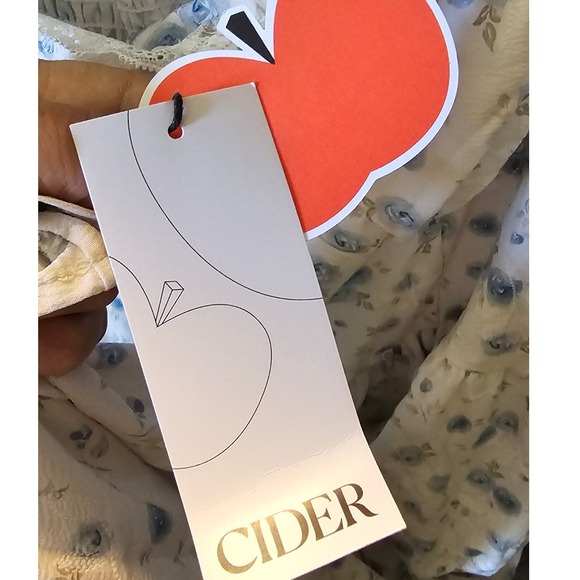 Cider Floral Puff Sleeve Midi Dress Cottagecore Lace Up Back Size‎ XL - Picture 12 of 13